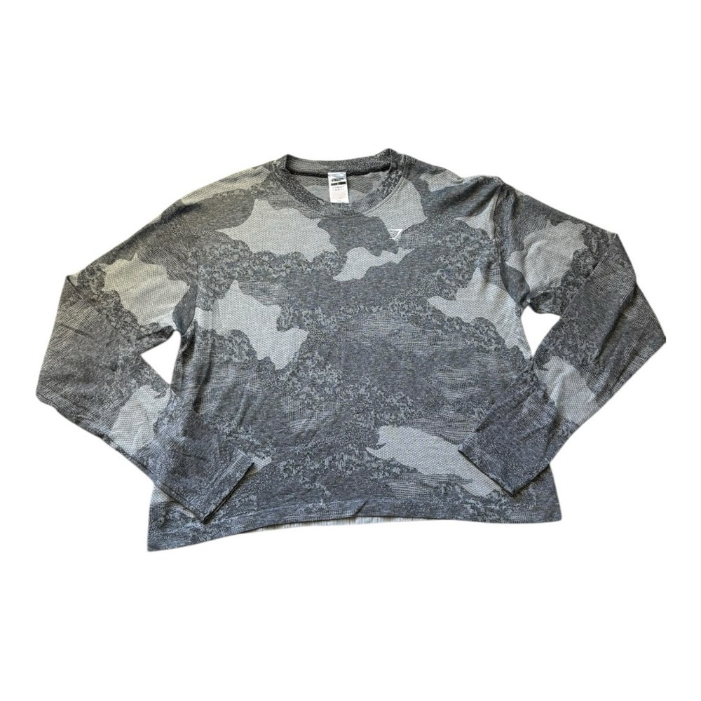 Gymshark ADAPT CAMO SEAMLESS LONG SLEEVE‎ TOP XL